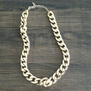 Gold chain choker style necklace & bracelet